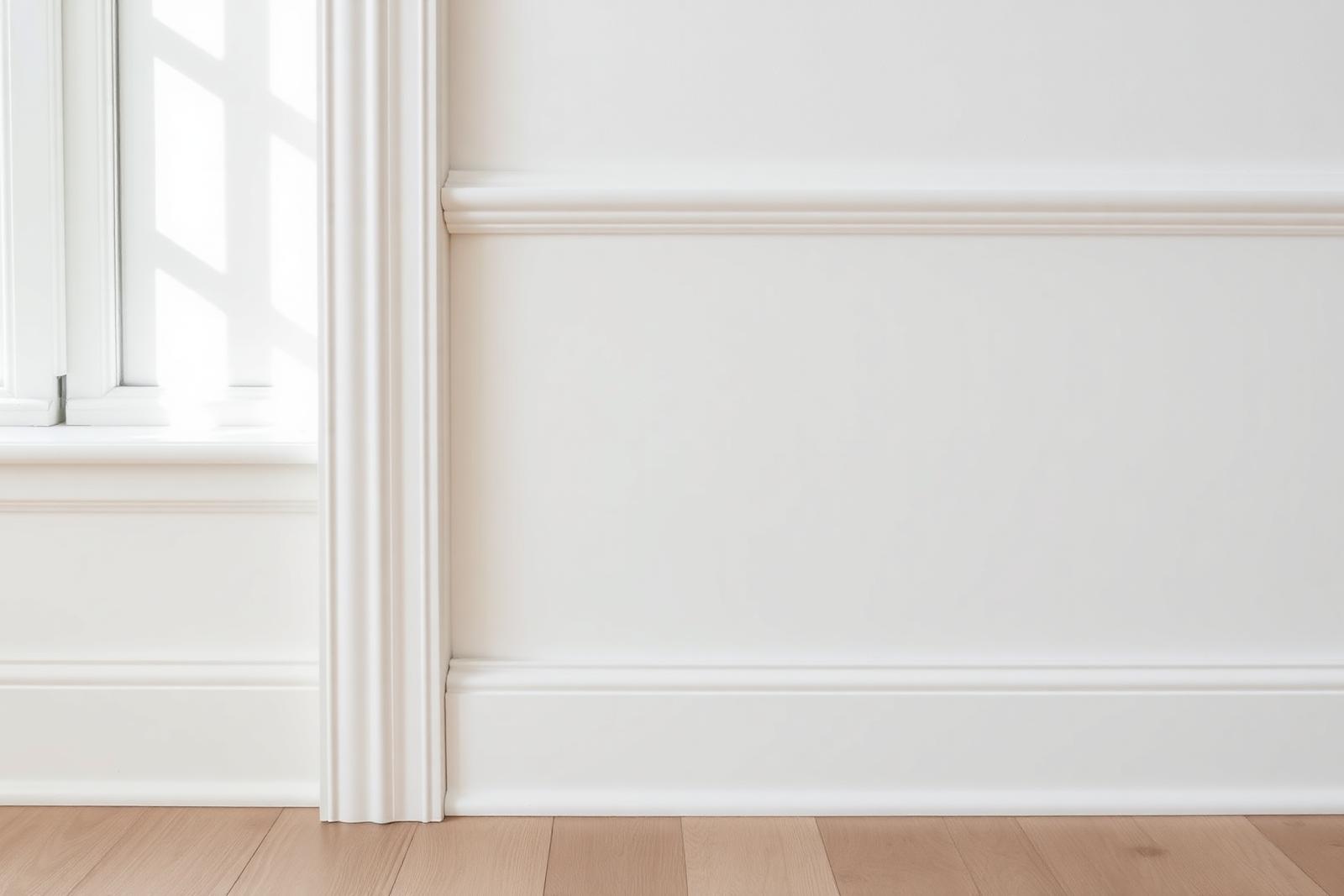 Detaljbild av målad list